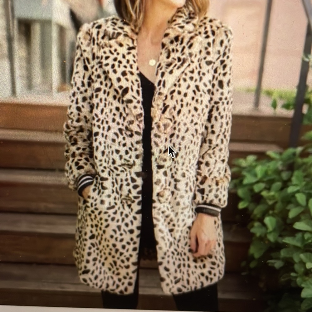 Cabi josephine animal print coat sz xl
